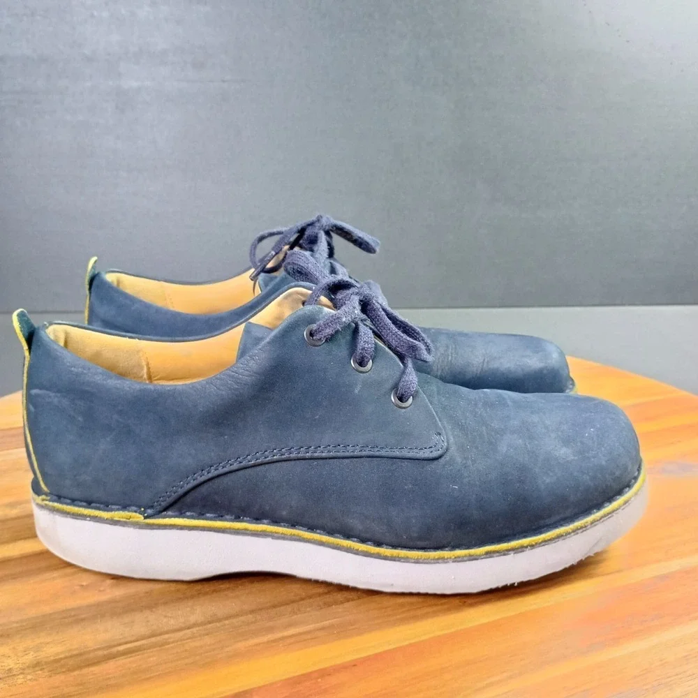 Samuel Hubbard Mens 9.5 M Navy Nubuck Free Oxford Leather‎ Shoes Vibram Sole